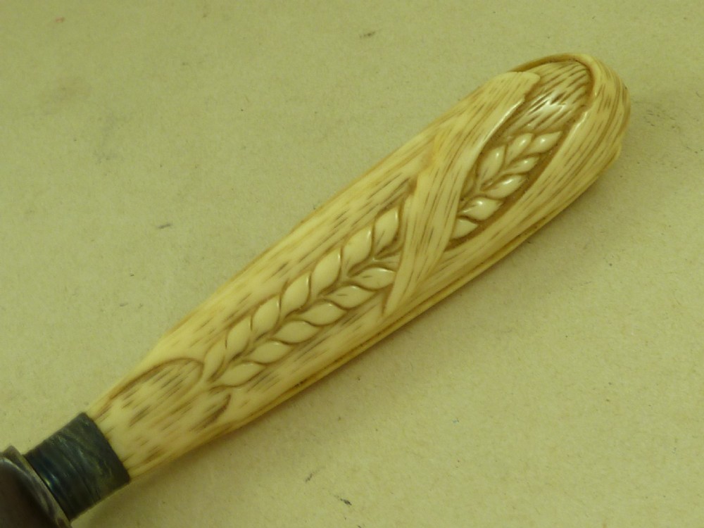 Ivory Handled Bread Knife Morton Cheapside London Antique View VI