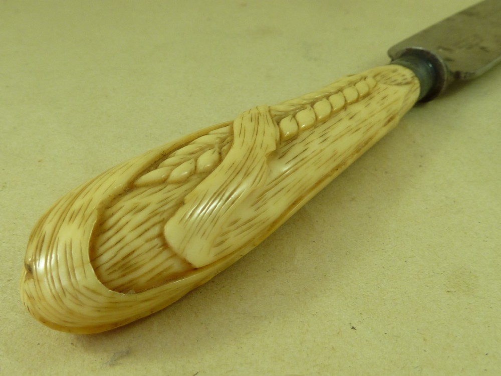 Ivory Handled Bread Knife Morton Cheapside London Antique View VII