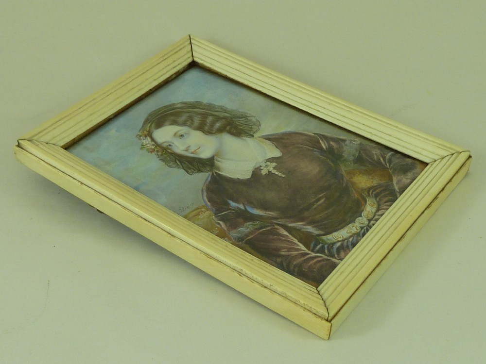 Lola Montez Dancer Actress Karl Joseph Stieler Hand Painted Portrait Miniature Antique View III