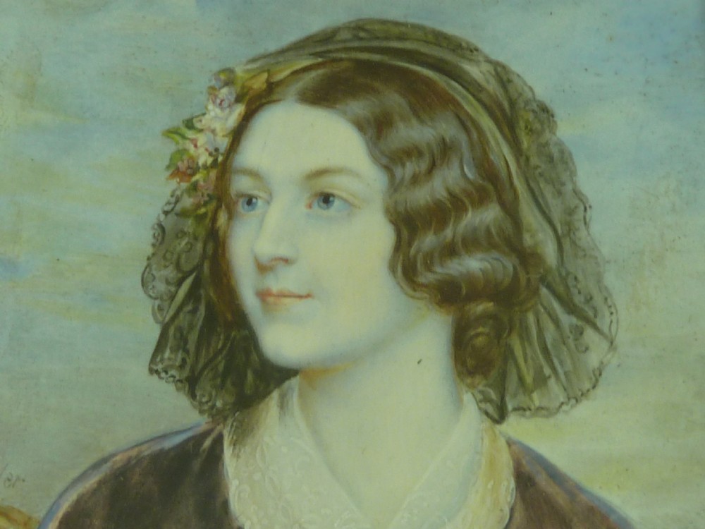 Lola Montez Dancer Actress Karl Joseph Stieler Hand Painted Portrait Miniature Antique View VII