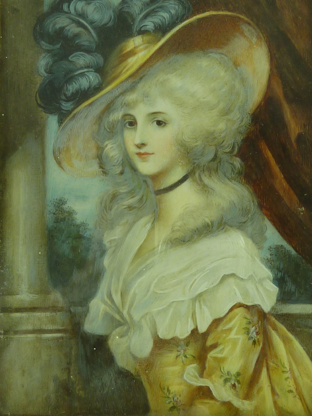 Georgiana Spencer Duchess of Devonshire Hand Painted Portrait Miniature Antique View II