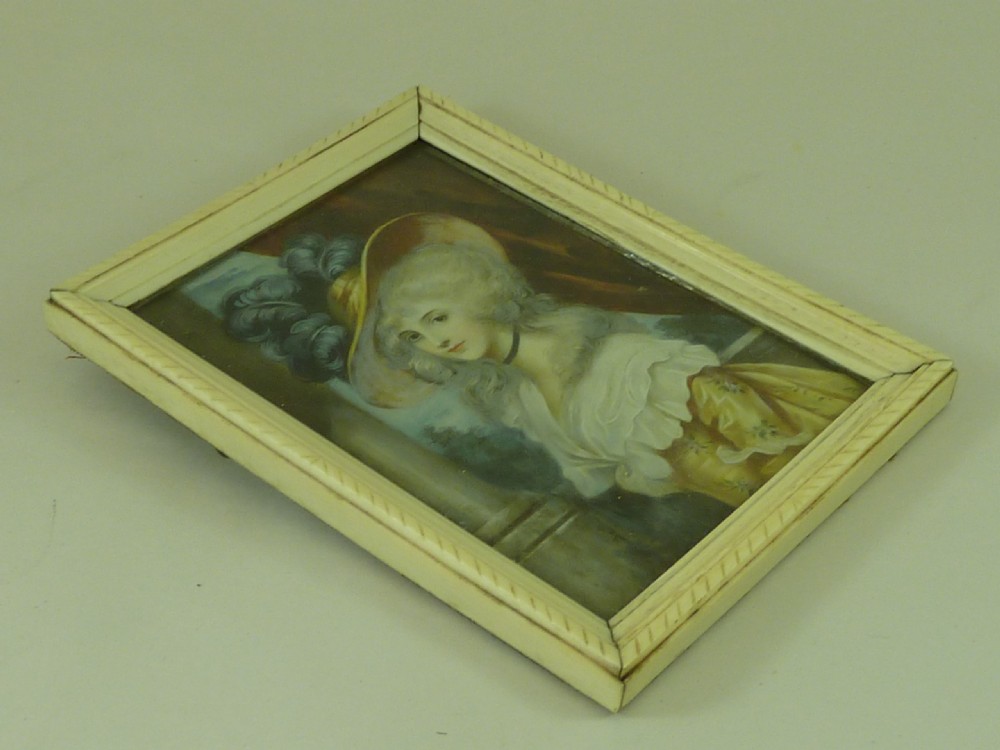 Georgiana Spencer Duchess of Devonshire Hand Painted Portrait Miniature Antique View III