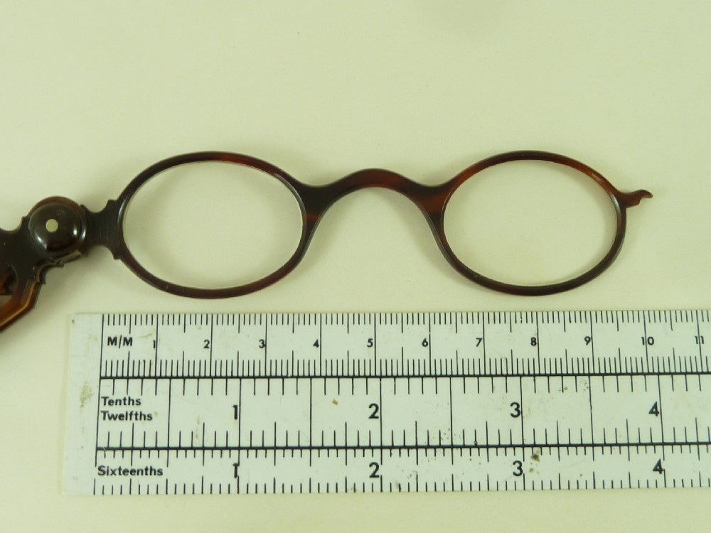 Negretti & Zambra London Tortoiseshell Lorgnettes Oval Frame Spectacles Antique View V