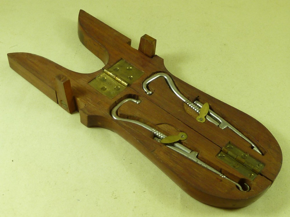 Antique Combination Boot Jack & Boot Puller Folding Mahogany Military Campaign View III