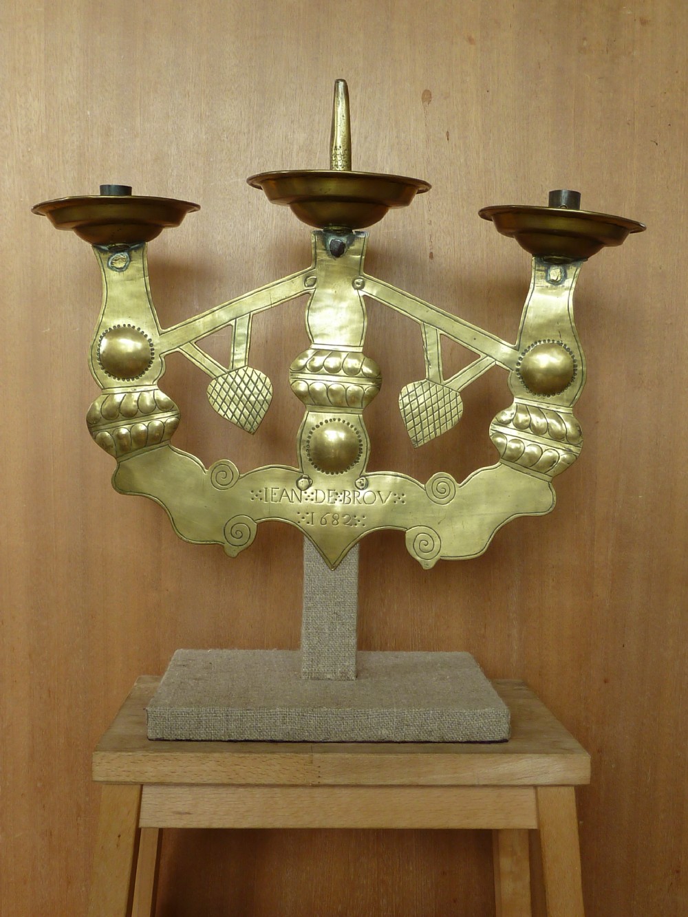 Tenabrae Easter Candelabra Dated 1682 Brass French Candle Holder Stand Candlestick Antique View II