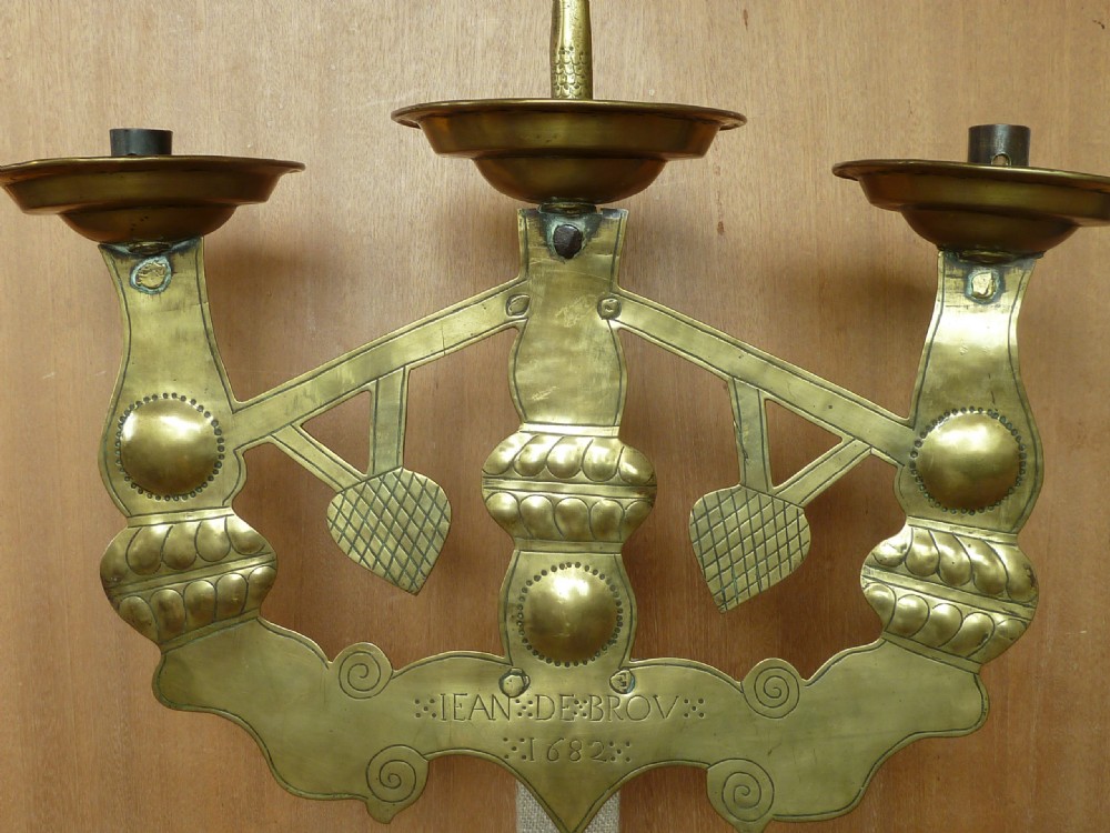 Tenabrae Easter Candelabra Dated 1682 Brass French Candle Holder Stand Candlestick Antique View III