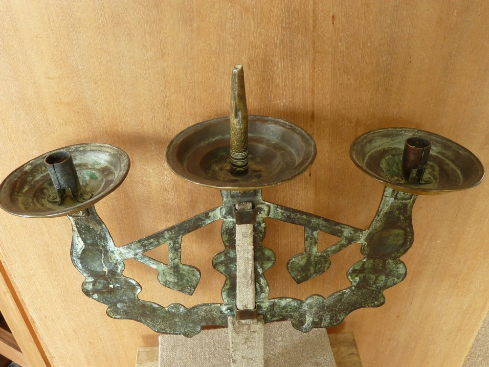 Tenabrae Easter Candelabra Dated 1682 Brass French Candle Holder Stand Candlestick Antique View VI
