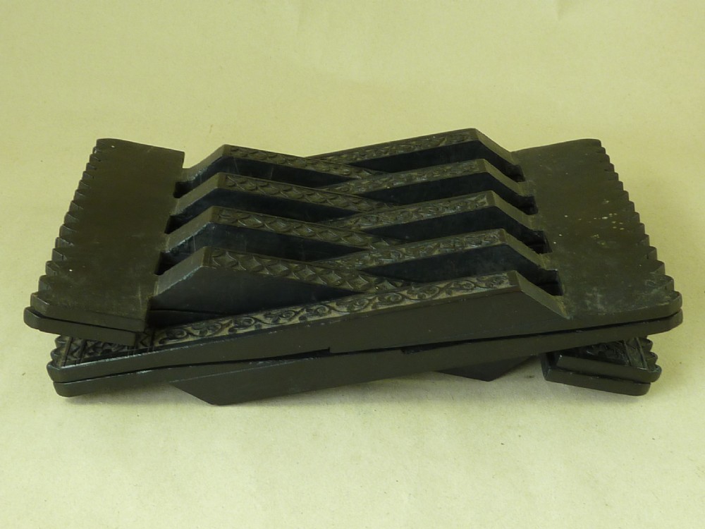 Folding Ebony Koran Stand X Rehal Lectern Carved Islamic Quran Puzzle View II