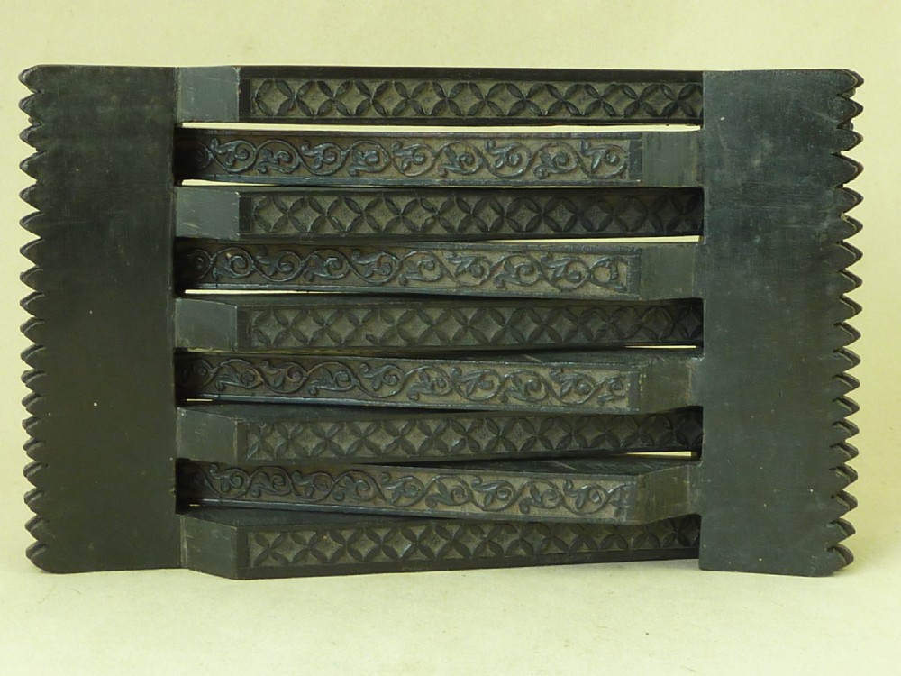 Folding Ebony Koran Stand X Rehal Lectern Carved Islamic Quran Puzzle View III