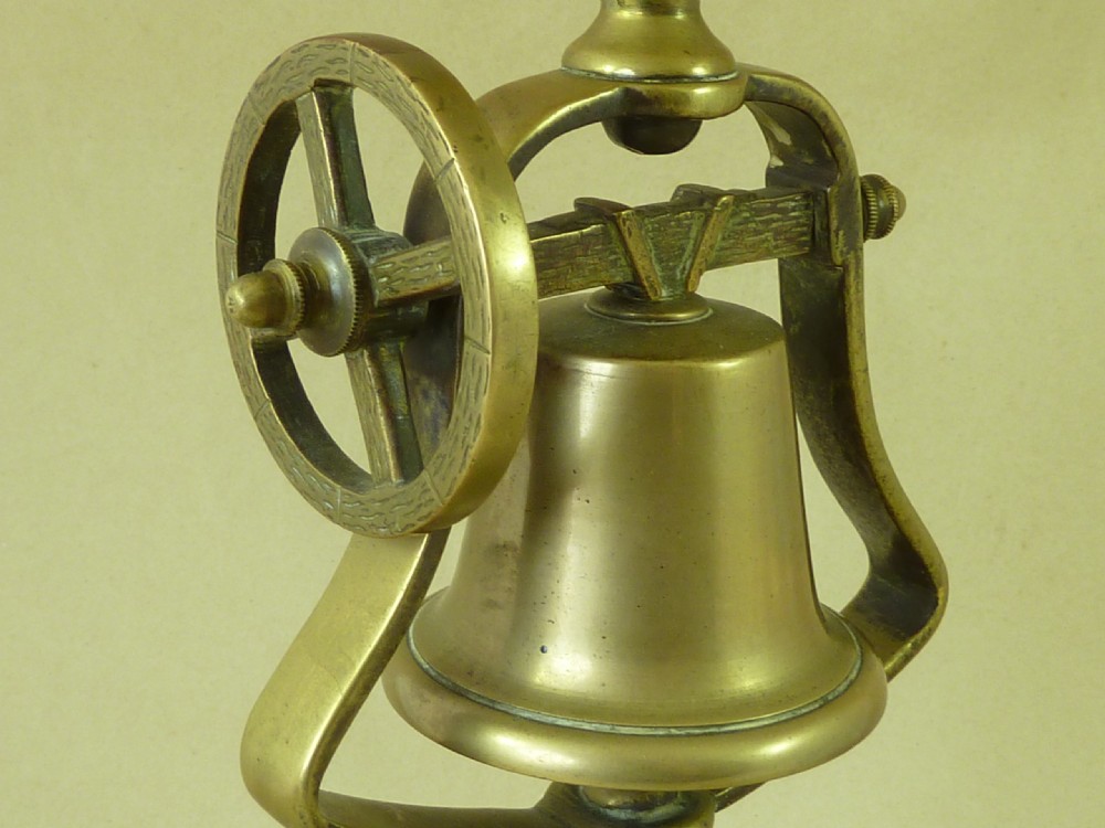 Antique Tavern Candlestick Brass Victorian Servant Bell View IV