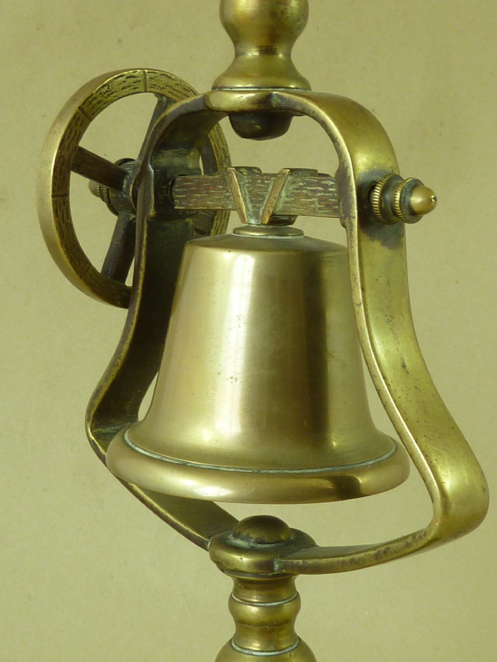 Antique Tavern Candlestick Brass Victorian Servant Bell View V