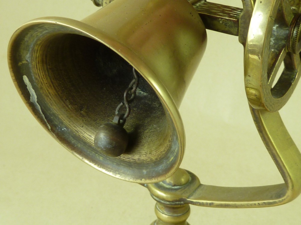 Antique Tavern Candlestick Brass Victorian Servant Bell View VIII