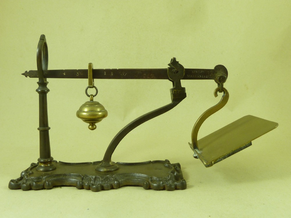 Steelyard Postal Scales Letter Balance Brass Rococo S.P.&SONS