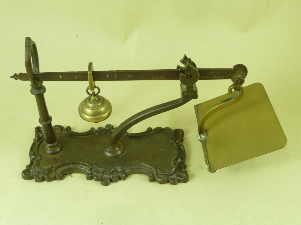 Steelyard Postal Scales Letter Balance Brass Rococo S.P.&SONS View II