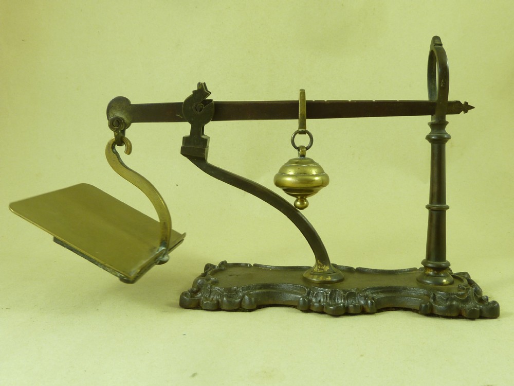 Steelyard Postal Scales Letter Balance Brass Rococo S.P.&SONS View V