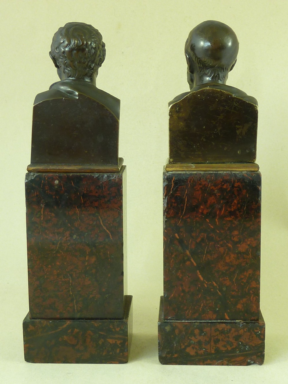 Pair Bronze Busts Hippocrates and Demosthene Susse Frères Antique View V