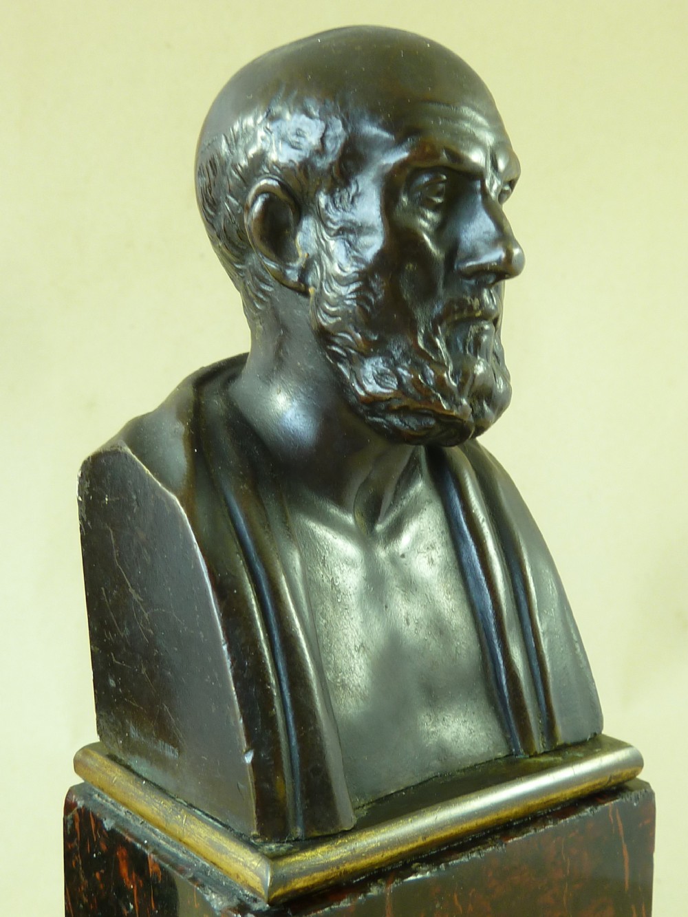 Pair Bronze Busts Hippocrates and Demosthene Susse Frères Antique View VIII