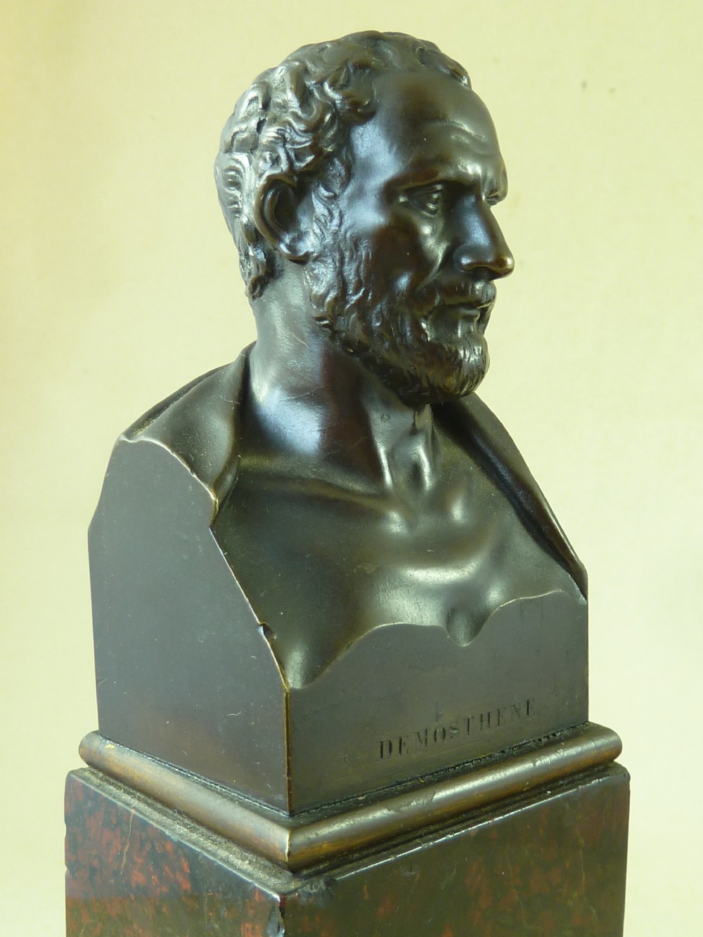 Pair Bronze Busts Hippocrates and Demosthene Susse Frères Antique View IX