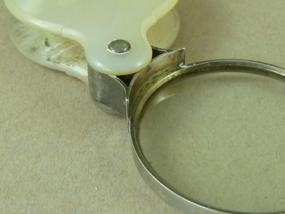 Silver Folding Hinged Bridge Unsprung Lorgnette Mop C1800 Spectacles View VII