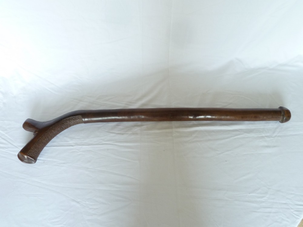 Fiji Island Oceanic Tribal Gun Stock War Club Gatawaka Kiakavo Carved Hardwood View II