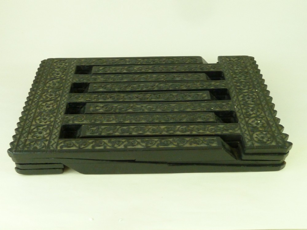 Folding Ebony Koran Stand X Rehal Lectern Carved Islamic Quran Puzzle View VIII