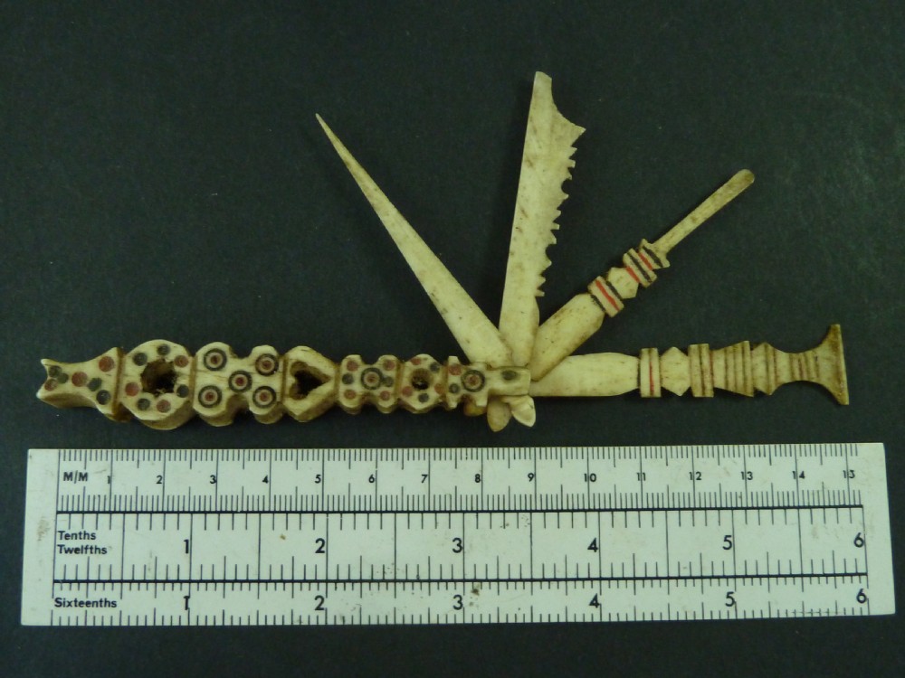 Napolionic POW Bone Toothpick Tongue Scraper Ear Wax Scoop Necessaire Antique View II