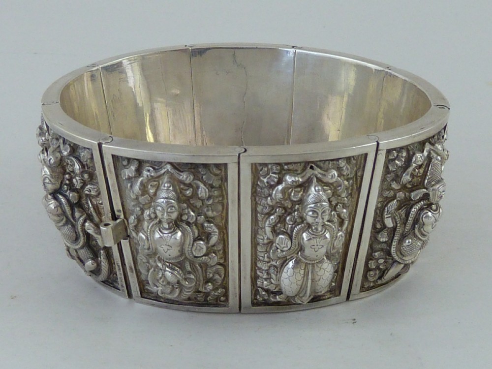 
Indian Silver Cuff Bracelet Conical Bangle Jewellery Swami