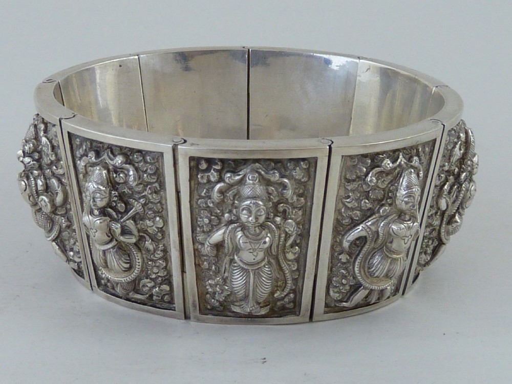 
Indian Silver Cuff Bracelet Conical Bangle Jewellery Swami View II