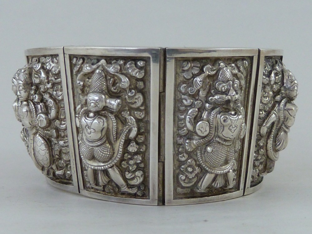 
Indian Silver Cuff Bracelet Conical Bangle Jewellery Swami View IV