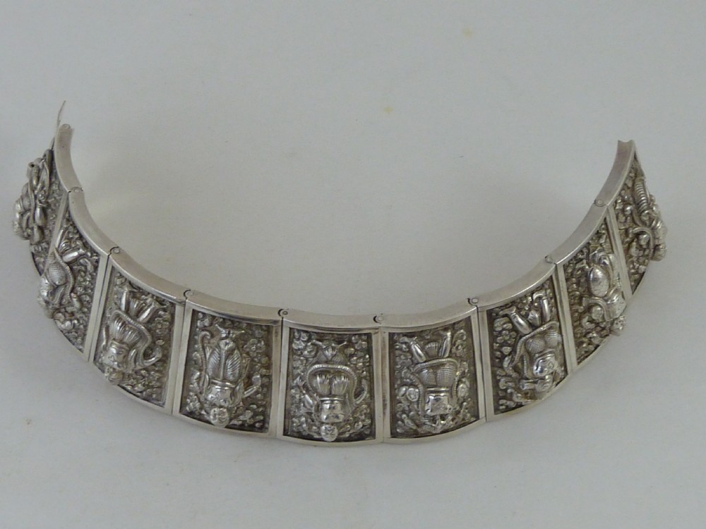 
Indian Silver Cuff Bracelet Conical Bangle Jewellery Swami View V