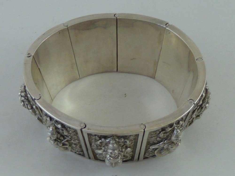 
Indian Silver Cuff Bracelet Conical Bangle Jewellery Swami View VI
