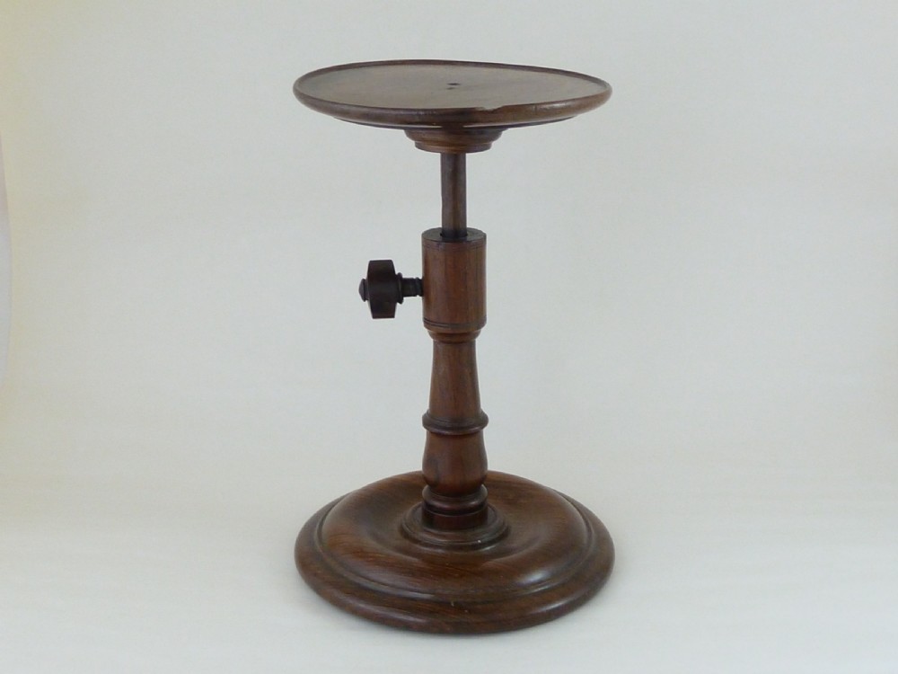 Georgian Turned Rosewood Candle Stand Adjustable View II