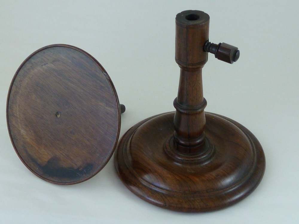 Georgian Turned Rosewood Candle Stand Adjustable View V