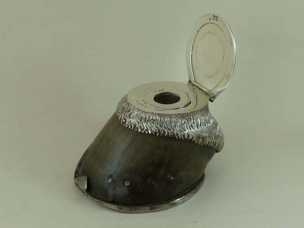 Victorian Horse Hoof Hallmarked Silver Inkwell Jack Sprat 1887 Taxidermy View II