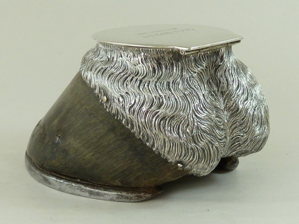 Victorian Horse Hoof Hallmarked Silver Inkwell Jack Sprat 1887 Taxidermy View III