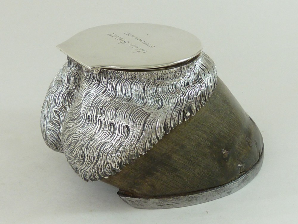 Victorian Horse Hoof Hallmarked Silver Inkwell Jack Sprat 1887 Taxidermy View IV
