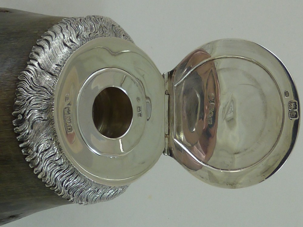 Victorian Horse Hoof Hallmarked Silver Inkwell Jack Sprat 1887 Taxidermy View IX