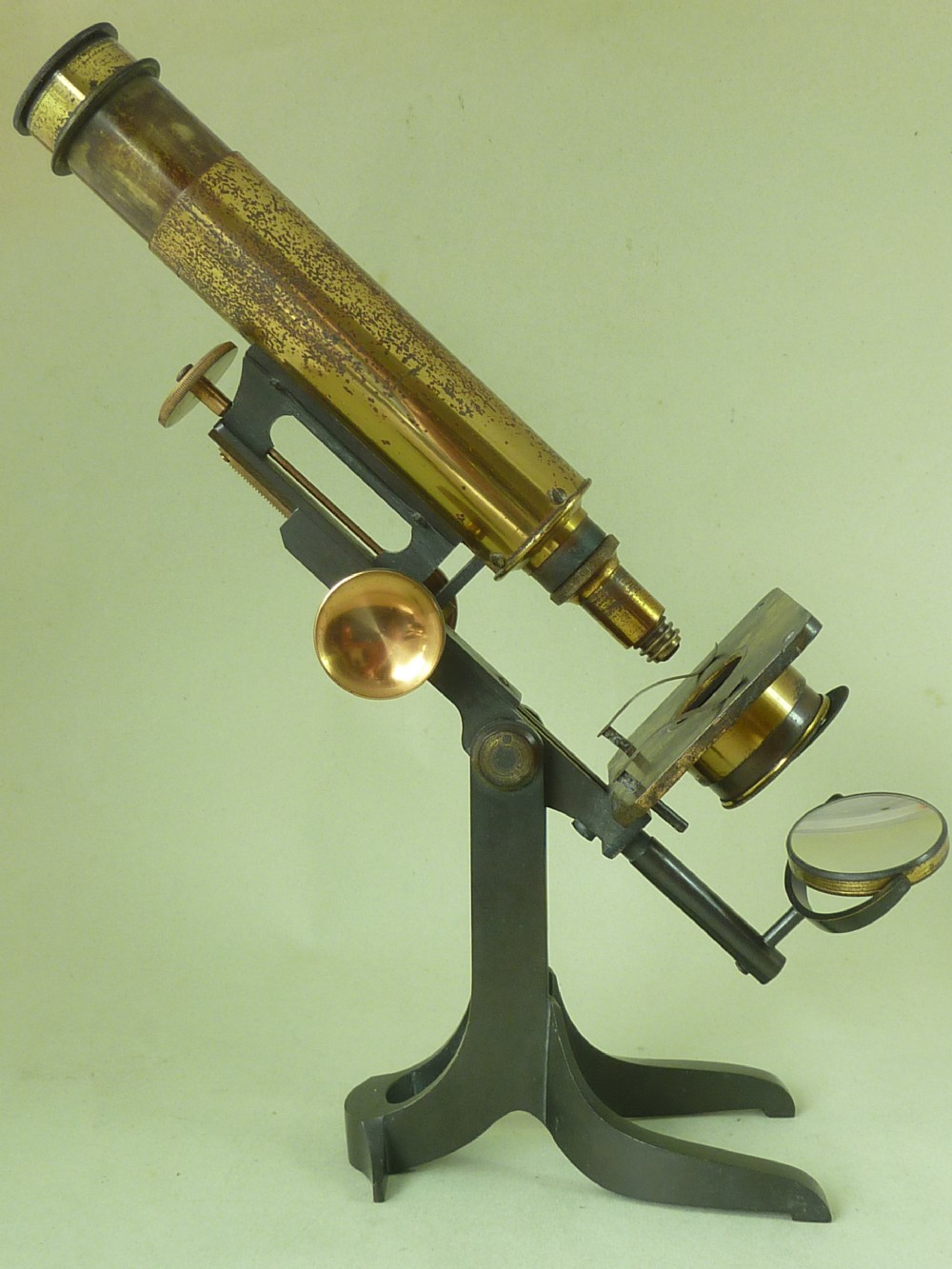 Charles Collins London Brass Microscope Boxed View VIII