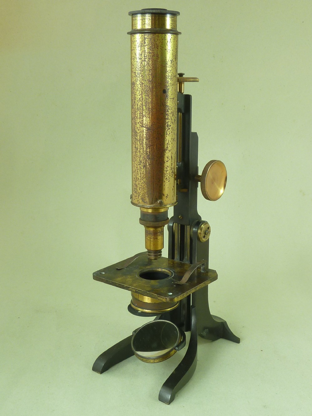 Charles Collins London Brass Microscope Boxed View IX