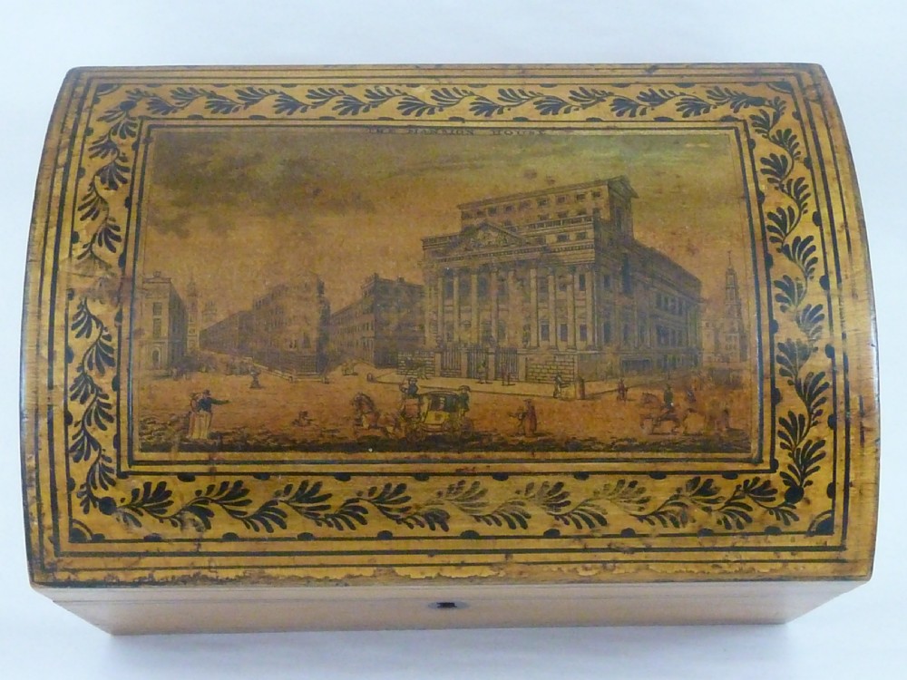 Tunbridge Ware Mansion House London Whitewood Penwork Souvenir
