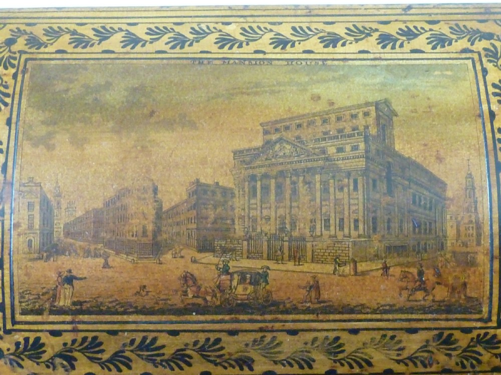 Tunbridge Ware Mansion House London Whitewood Penwork Souvenir View VII