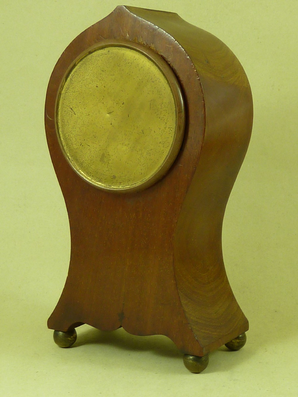 Art Nouveau Mahogany Inlaid Balloon Mantle Clock French 8 Day  View V