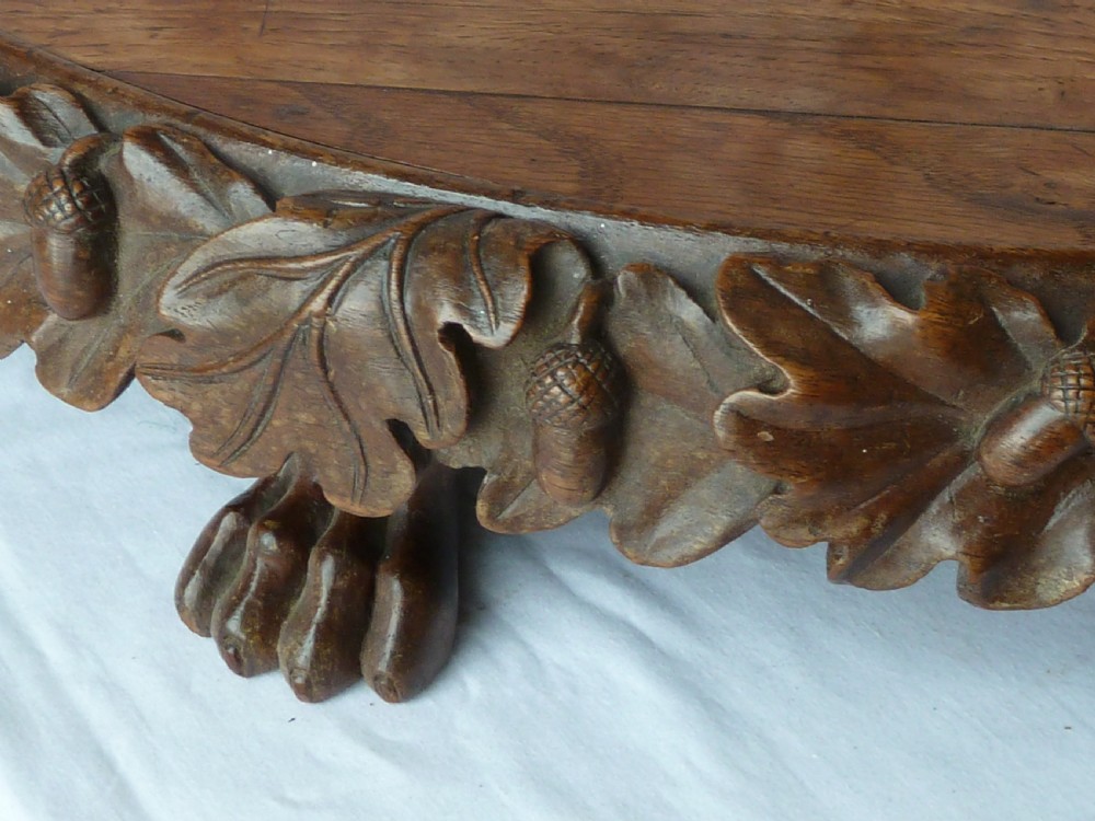 Victorian English Country House Carved Oak Lazy Susan View II