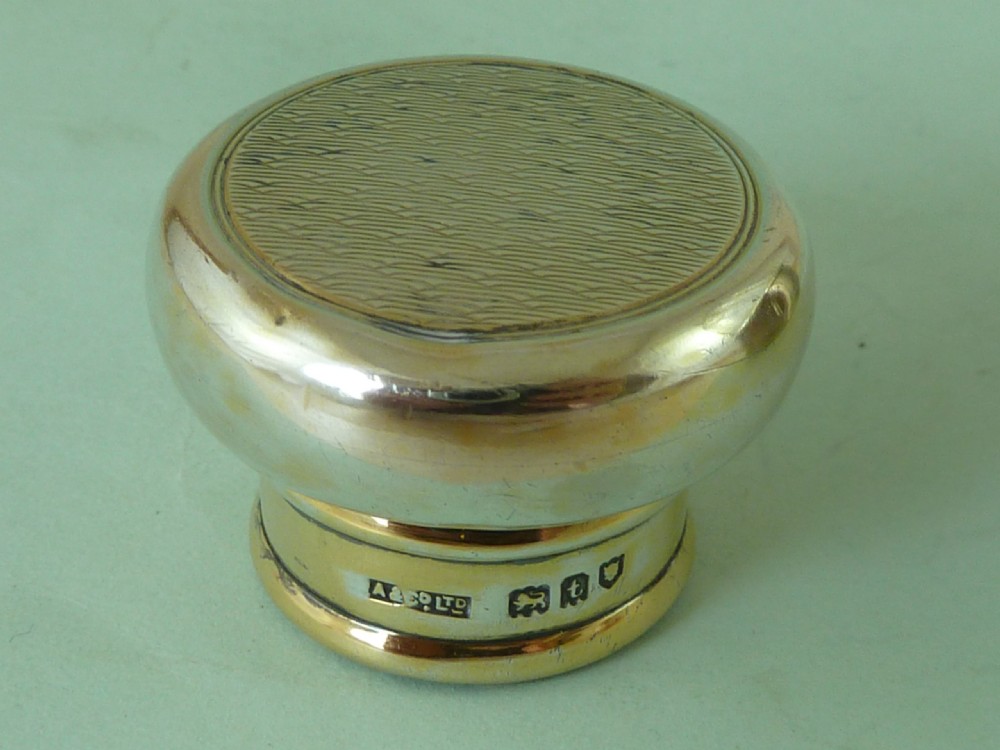 Asprey Sterling Silver Gilt Hip Flask London 1914 George V View VII