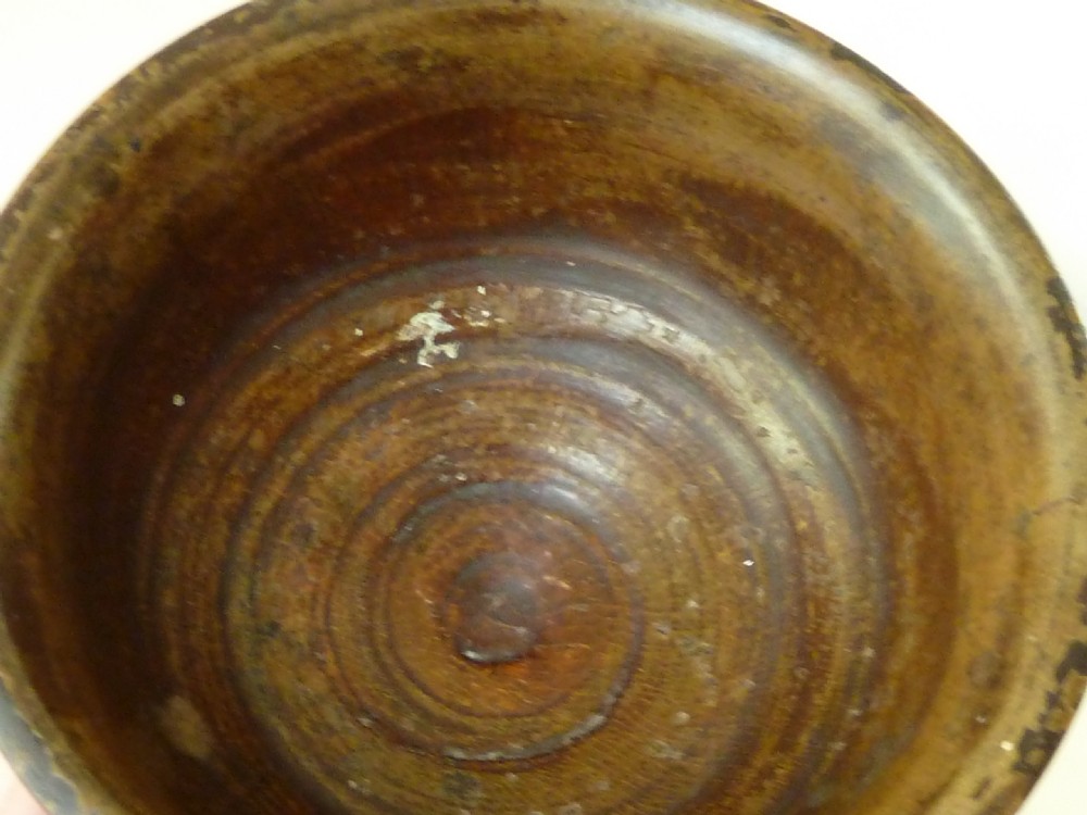 Turned Lignum Vitae Table Salt Bowl Stem Cup Treen Silver Antique View VII