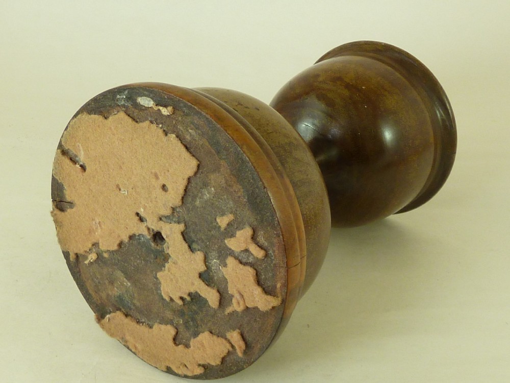 Turned Lignum Vitae Table Salt Bowl Stem Cup Treen Silver Antique View VIII