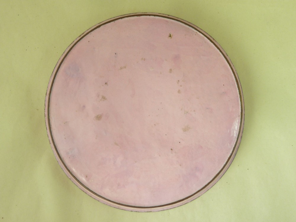 Chinese Qianlong Pink Enamel Segmented Tray Bats Cantonese Blue Blossom Dish Antique View II