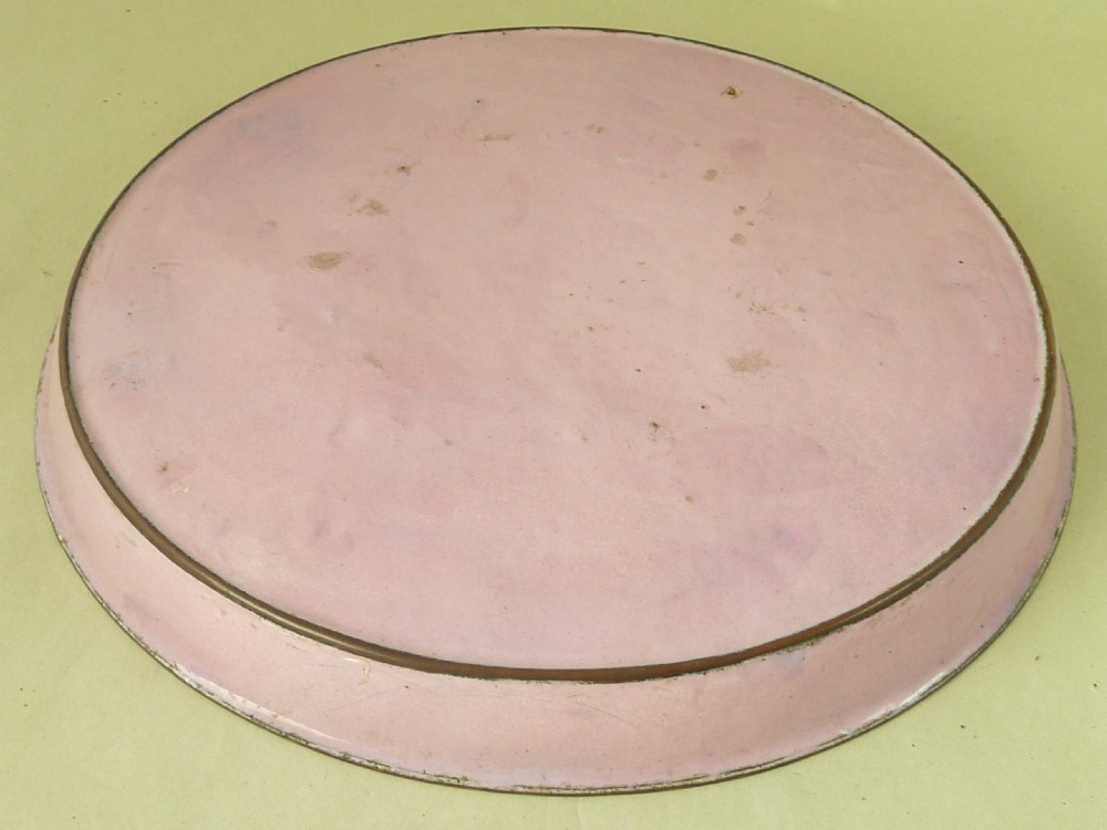 Chinese Qianlong Pink Enamel Segmented Tray Bats Cantonese Blue Blossom Dish Antique View III