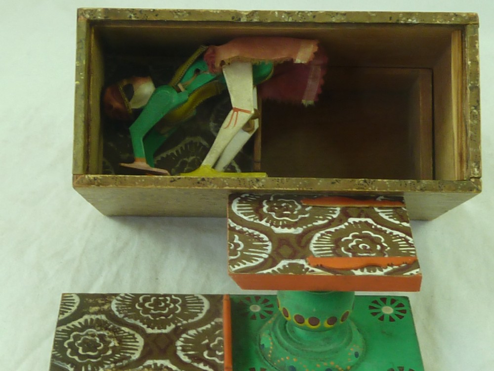 1840 German Tumbling Acrobat Gravity Toy Steps Papered Automaton View VII
