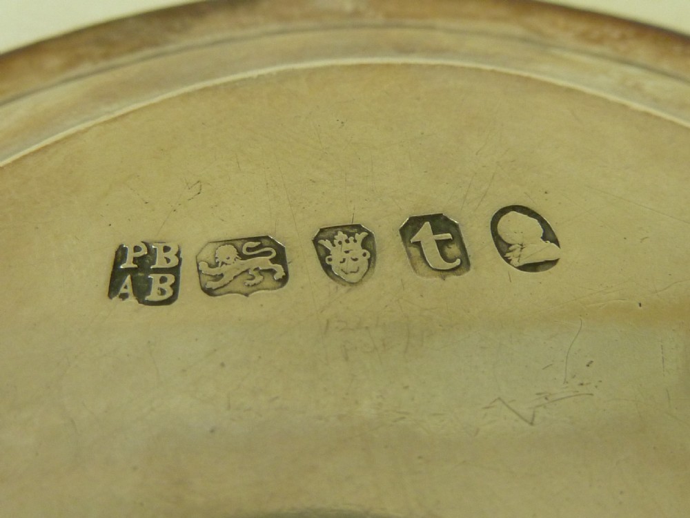 1794 Peter & Ann Bateman Hallmarked Georgian Silver Teapot Stand Card Tray View VI
